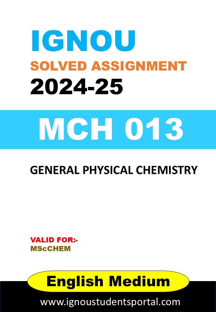 IGNOU MCH 013 Solved Assignment 2024-25 (English Medium) – Download PDF