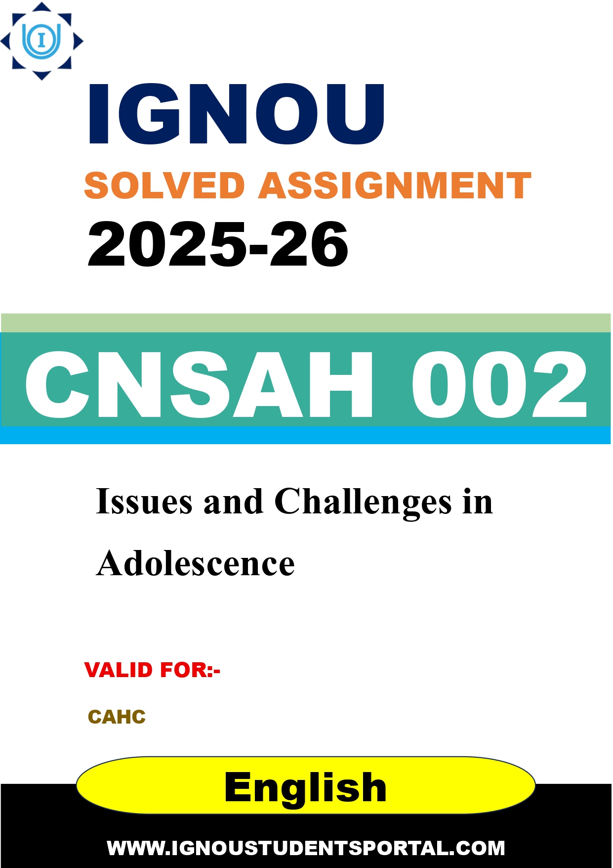 IGNOU CNSAH 002 Solved Assignment 2025-2026 (English Medium) – Download PDF