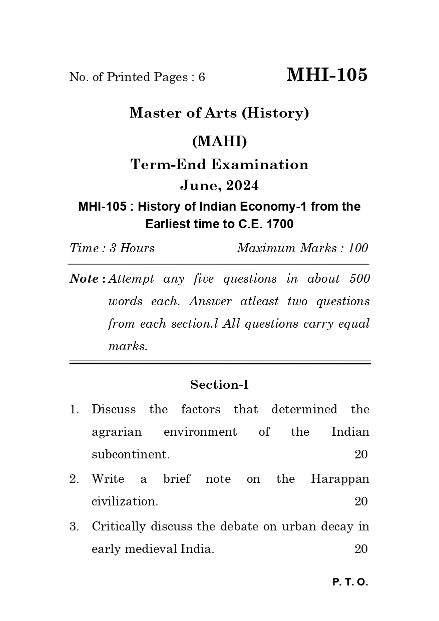 IGNOU MHI 104 Solved Previous Year Question Paper – December 2023 (Hindi Medium) – Download PDF