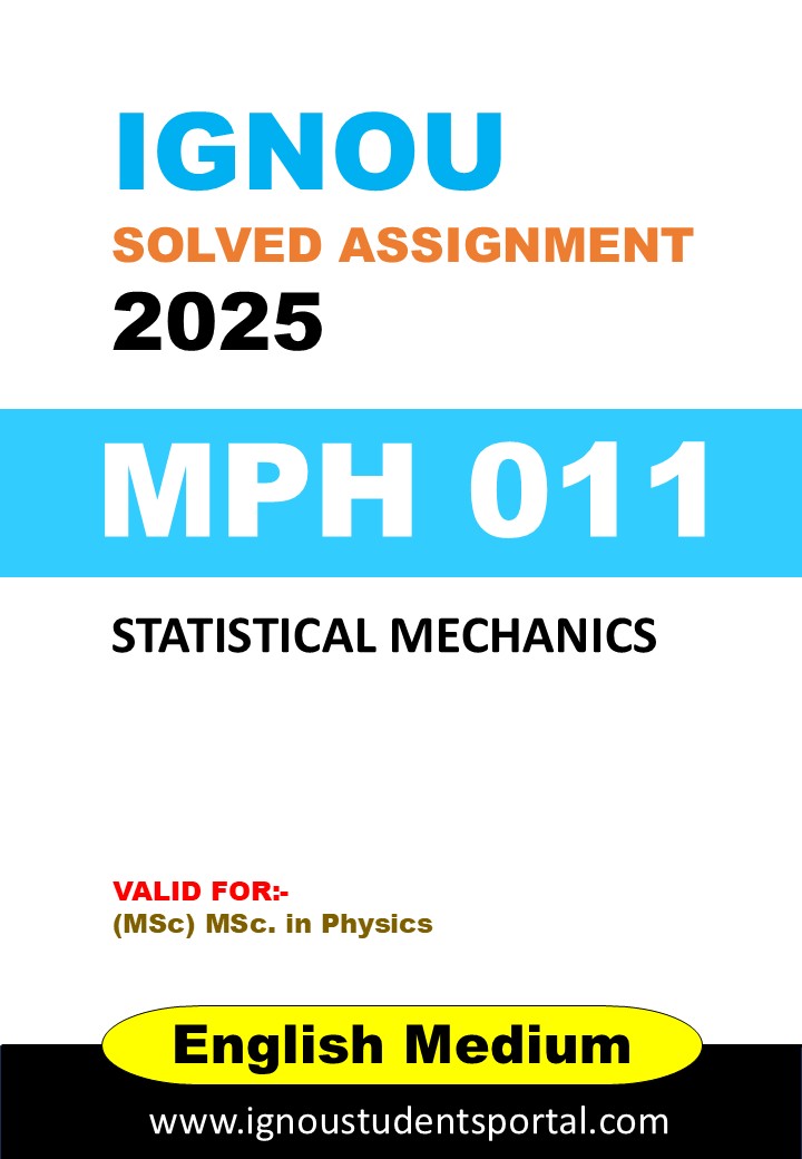 IGNOU MPH 011 Solved Assignment 2025 (ENGLISH Medium) – Download PDF
