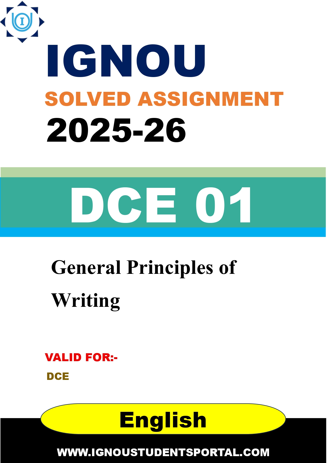 IGNOU DCE 01 Solved Assignment 2025-2026 (English Medium) – Download PDF