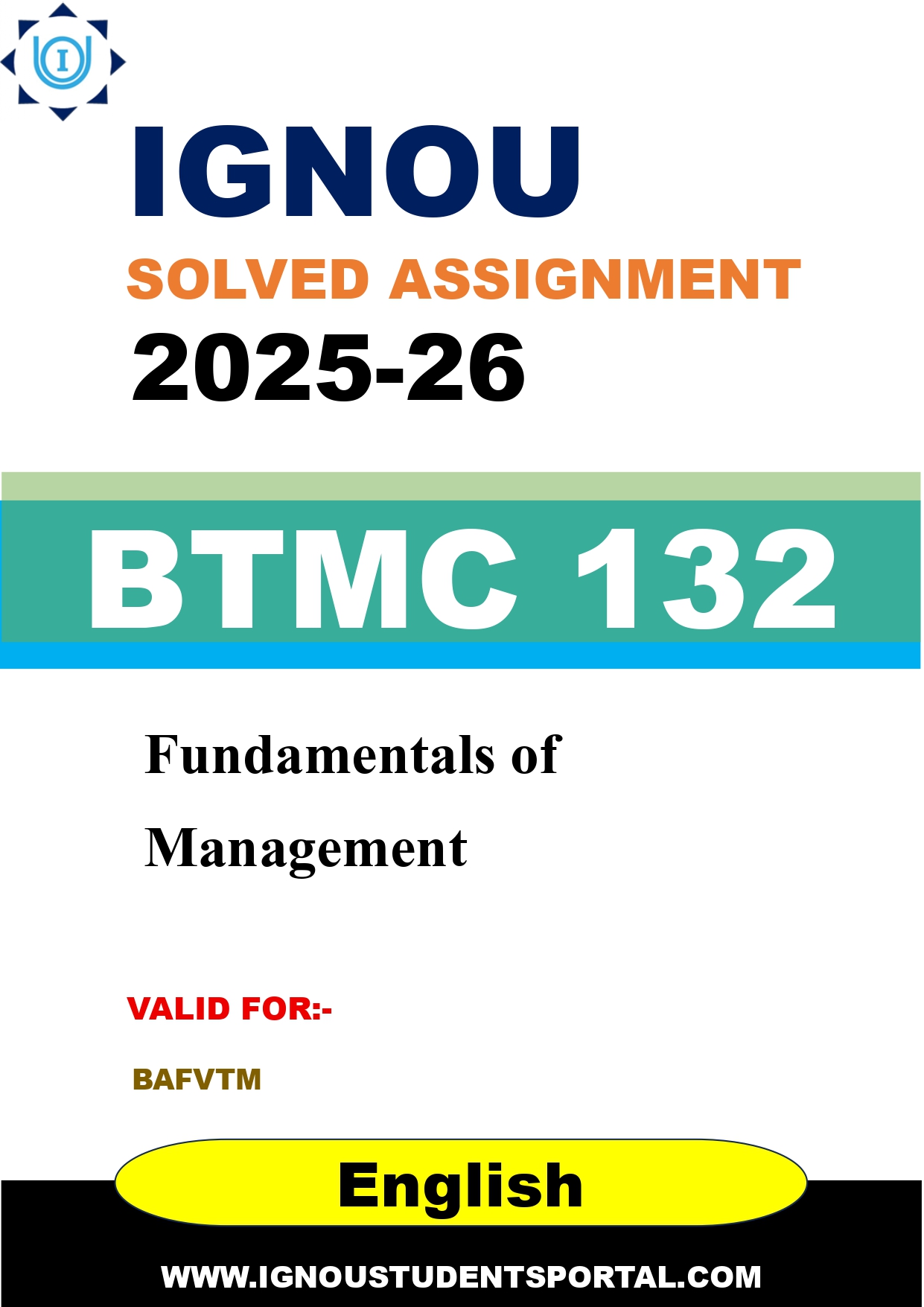 IGNOU BTMC 132 Solved Assignment 2025-2026 (English Medium) – Download PDF