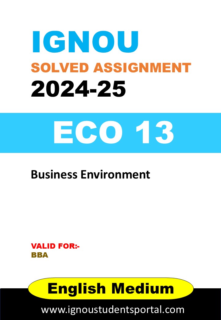 IGNOU ECO 13 Solved Assignment 2024-25 (English Medium) – Download PDF