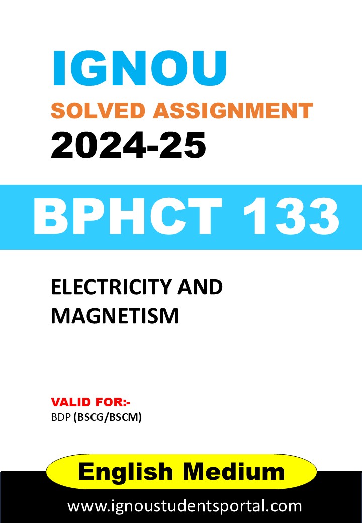 IGNOU BPHCT 133 Solved Assignment 2025 (English Medium) – Download PDF