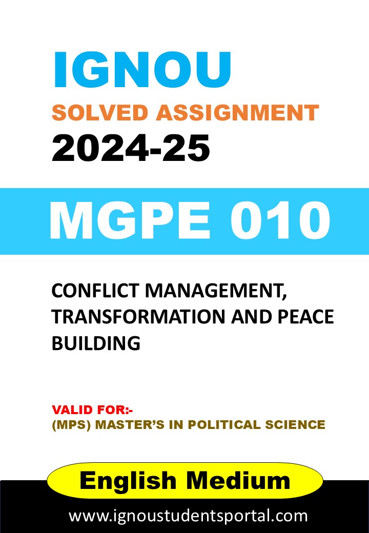 IGNOU MGPE 010 Solved Assignment 2025 (ENGLISH Medium) – Download PDF