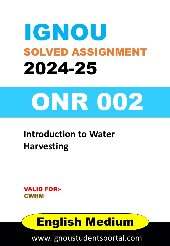 IGNOU ONR 002 Solved Assignment 2024-25 (ENGLISH Medium) – Download PDF