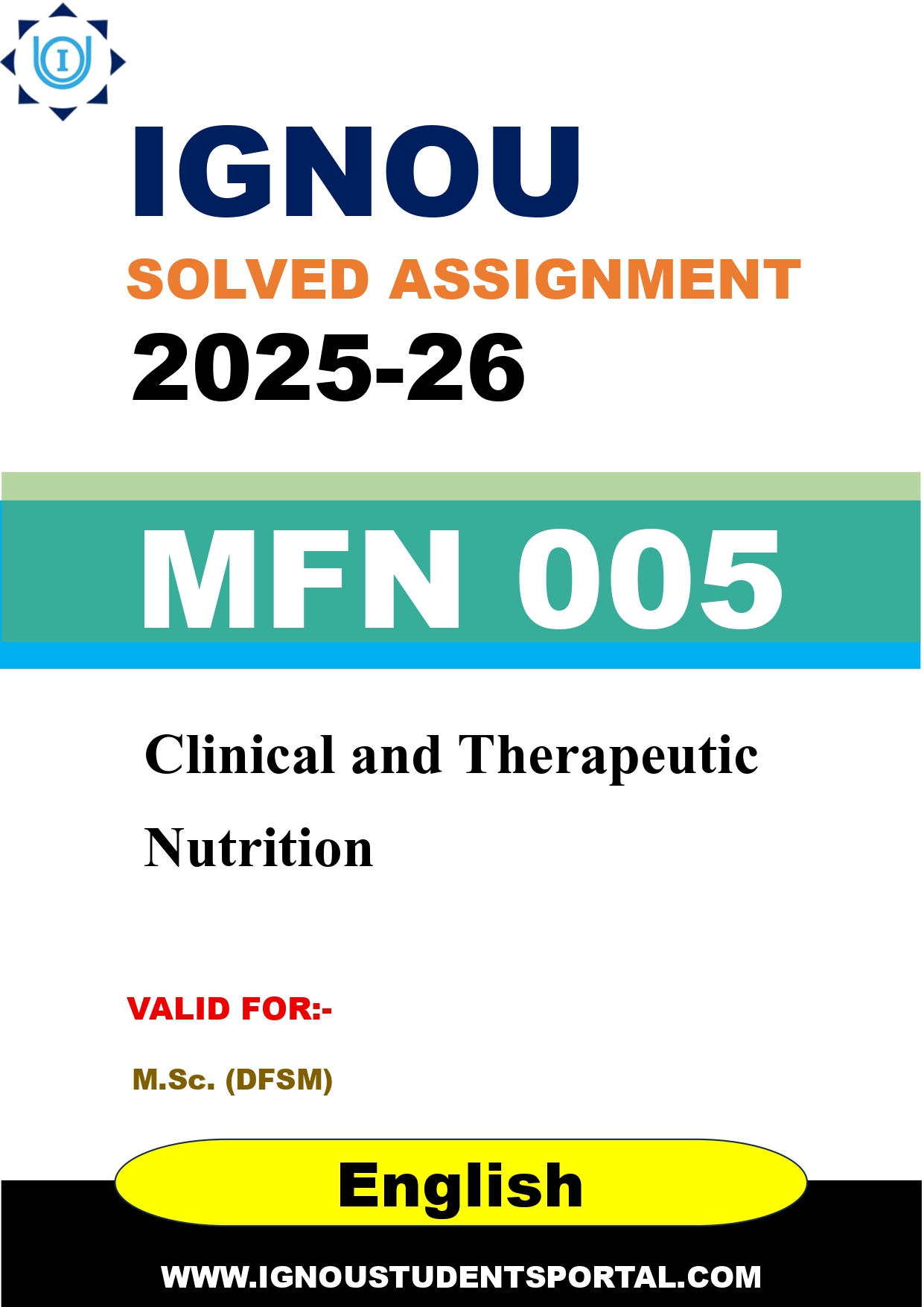 IGNOU MFN 005 Solved Assignment 2025-2026 (English Medium) – Download PDF
