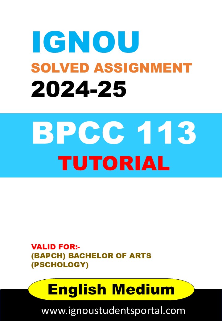 IGNOU BPCC 113 Tutorial Solved Assignment 2024-25 (English Medium) – Download PDF