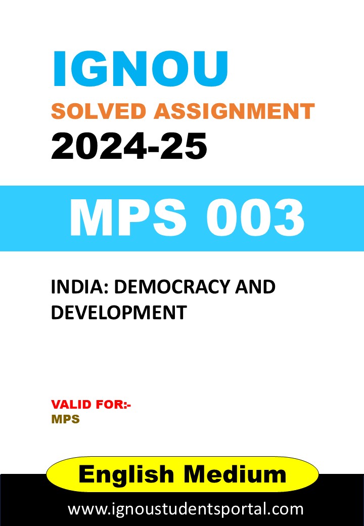 IGNOU MPS 003 Solved Assignment 2024-25 (ENGLISH Medium) – Download PDF