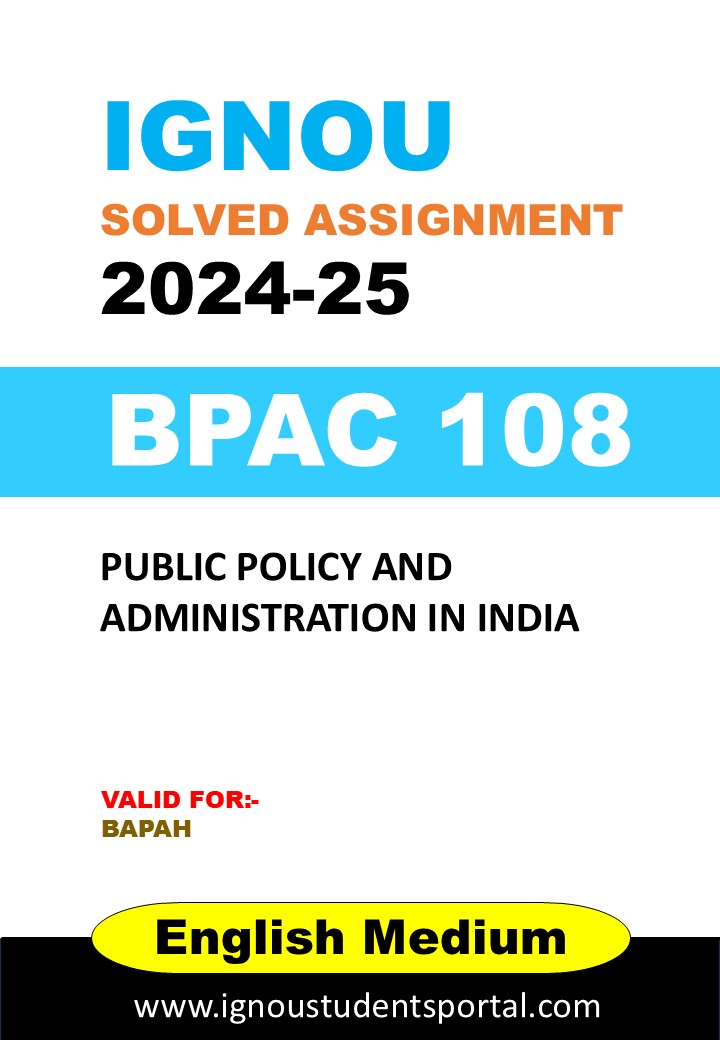 IGNOU BPAC 108 Solved Assignment 2024-25 (English Medium) – Download PDF