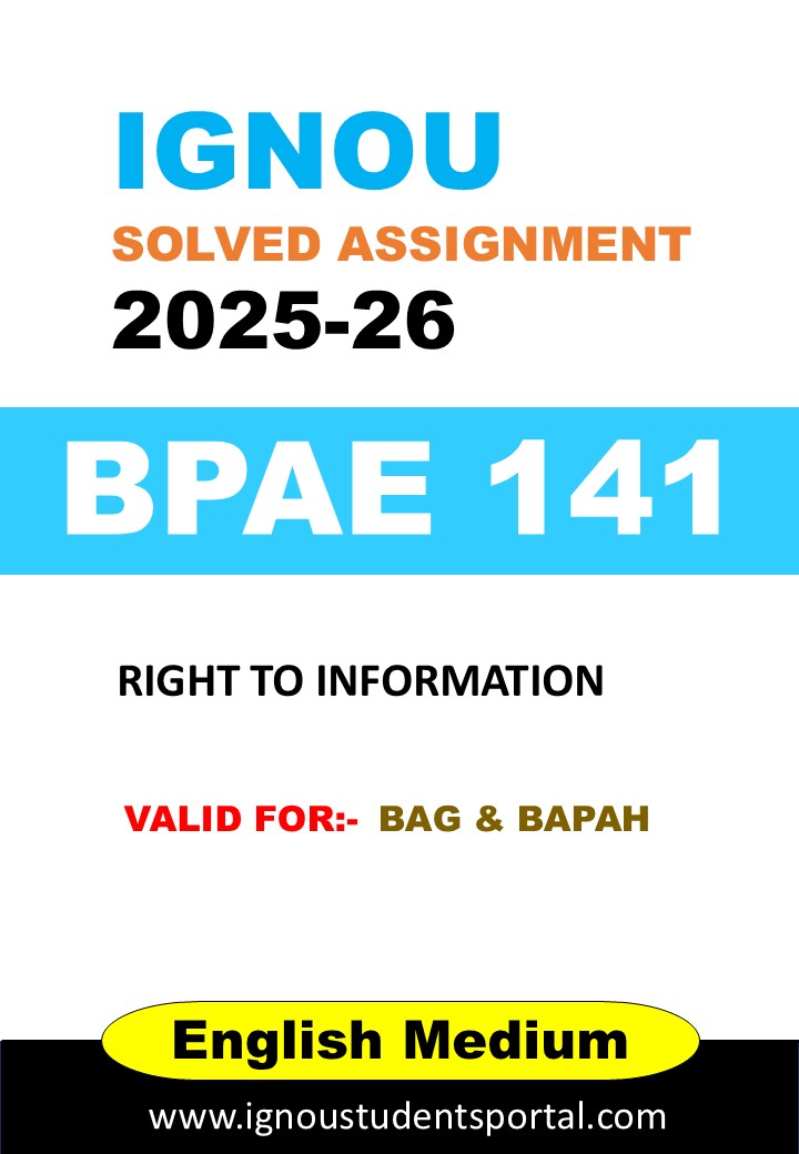 IGNOU BPAE 141 Solved Assignment 2025-26 (English Medium) – Download PDF