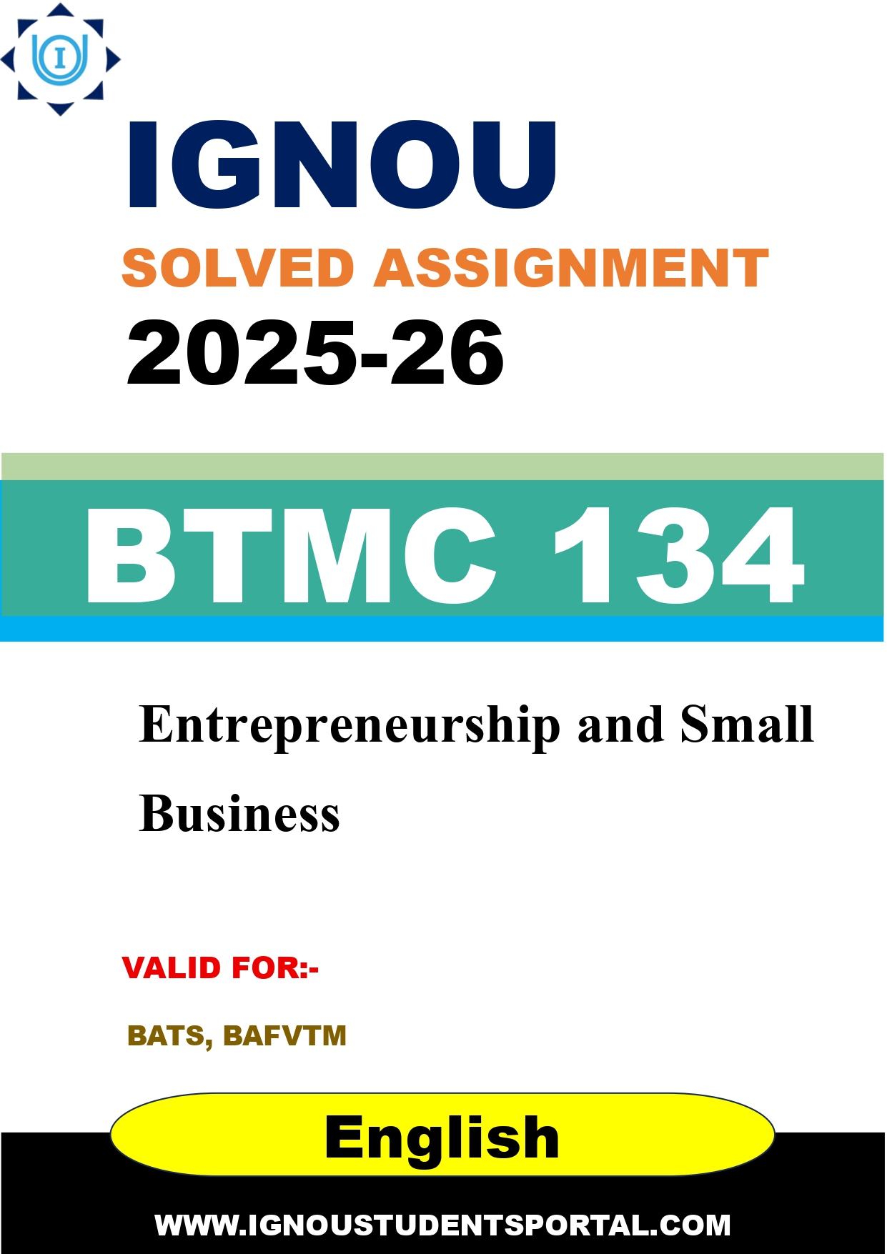 IGNOU BTMC 134 Solved Assignment 2025-2026 (English Medium) – Download PDF