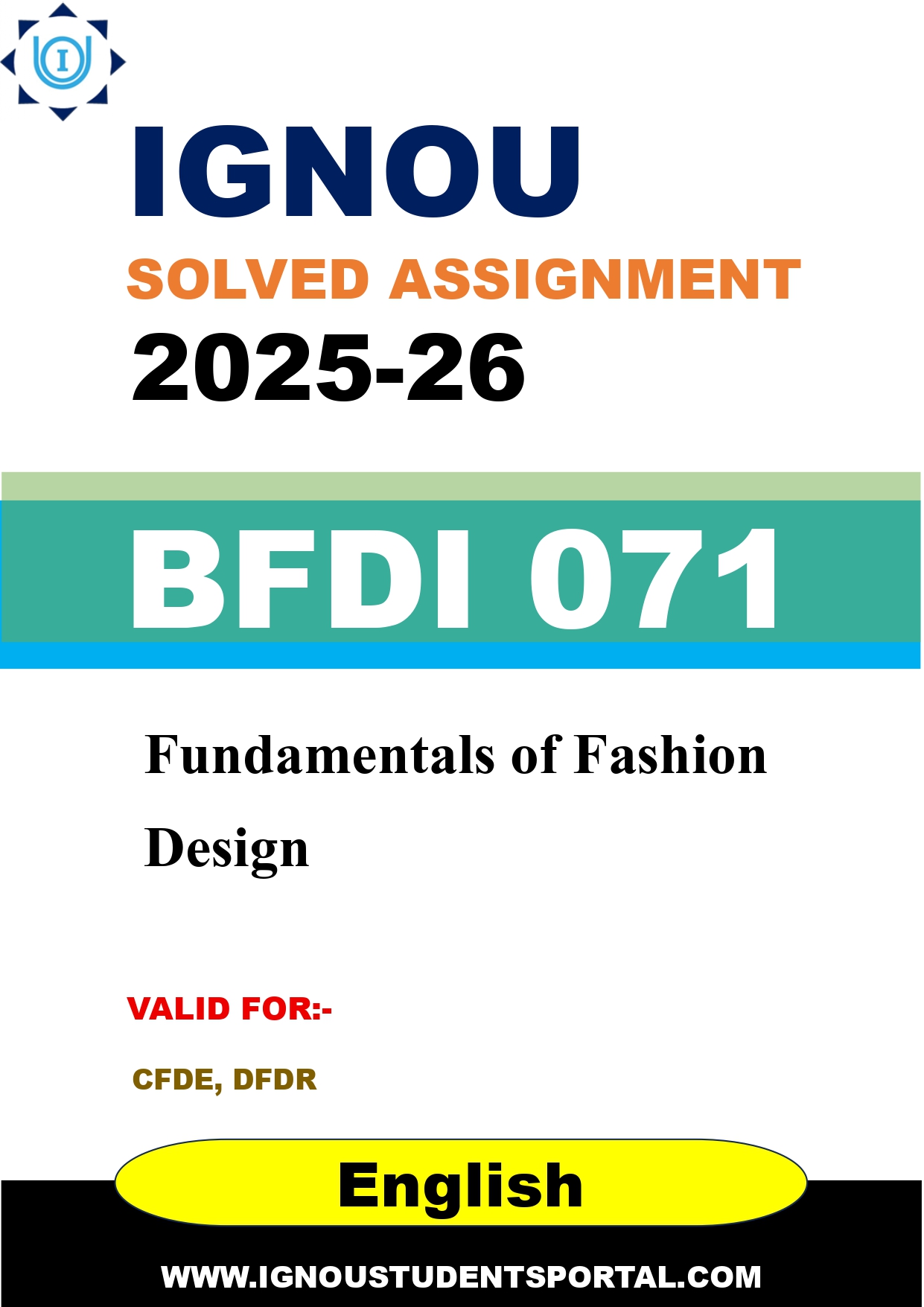 IGNOU BFDI 071 Solved Assignment 2025-2026 (English Medium) – Download PDF