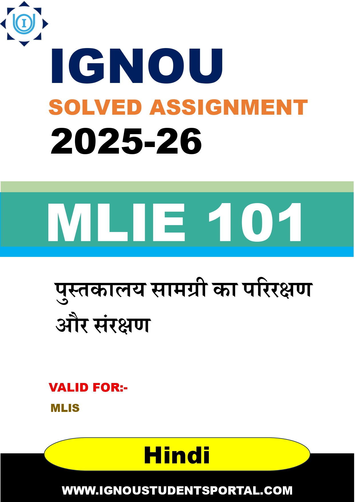 IGNOU MLIE 101 Solved Assignment 2025-2026 (Hindi Medium) – Download PDF
