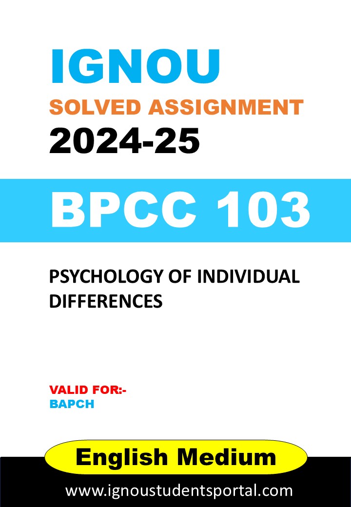IGNOU BPCC 103 Solved Assignment 2024-25 (English Medium) – Download PDF