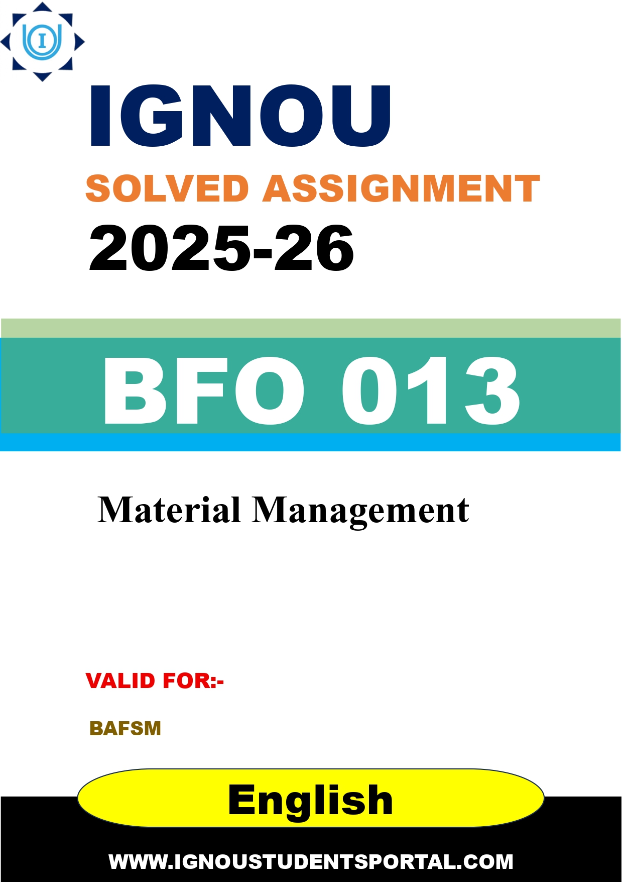 IGNOU BFO 013 Solved Assignment 2025-2026 (English Medium) – Download PDF