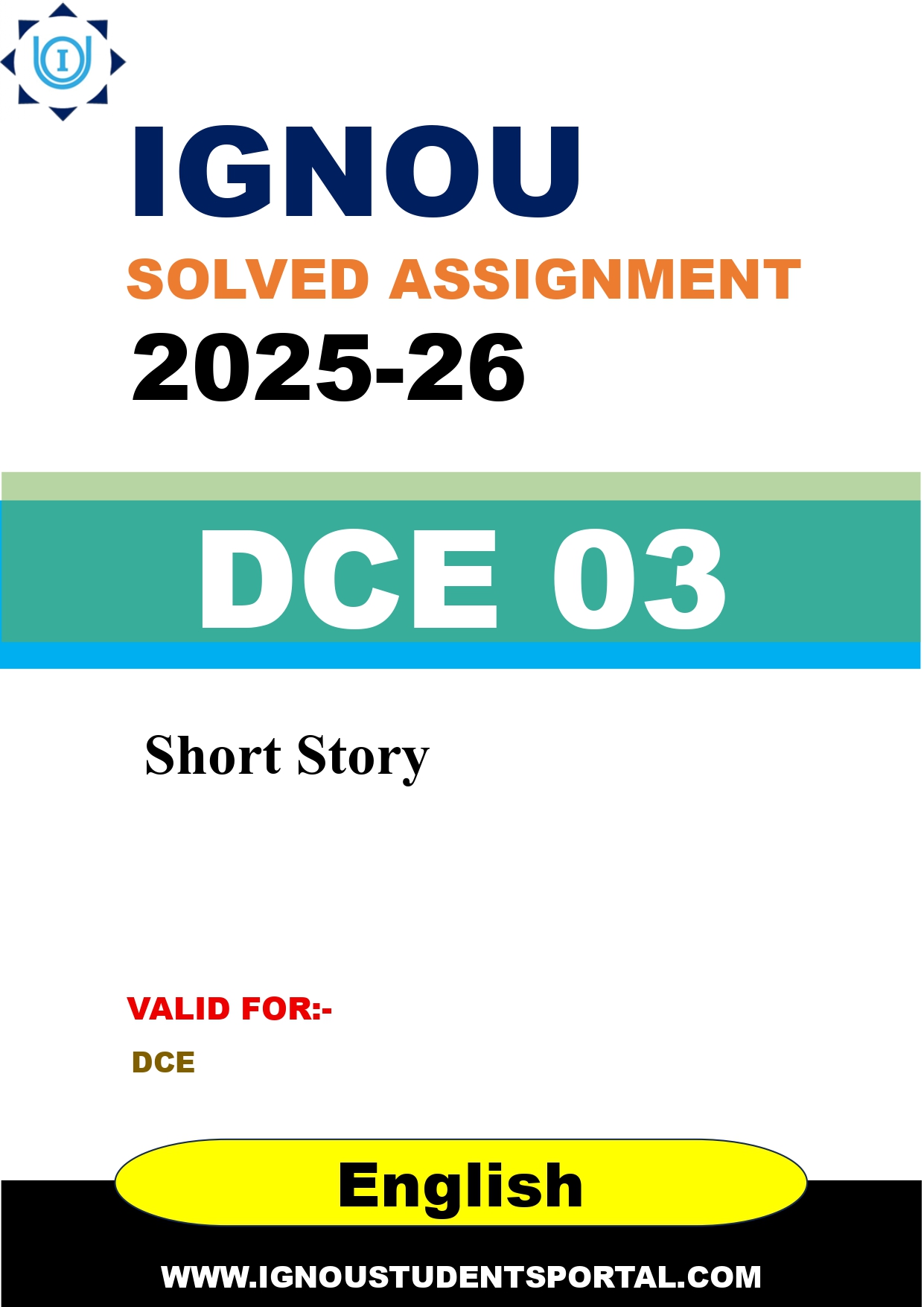 IGNOU DCE 03 Solved Assignment 2025-2026 (English Medium) – Download PDF