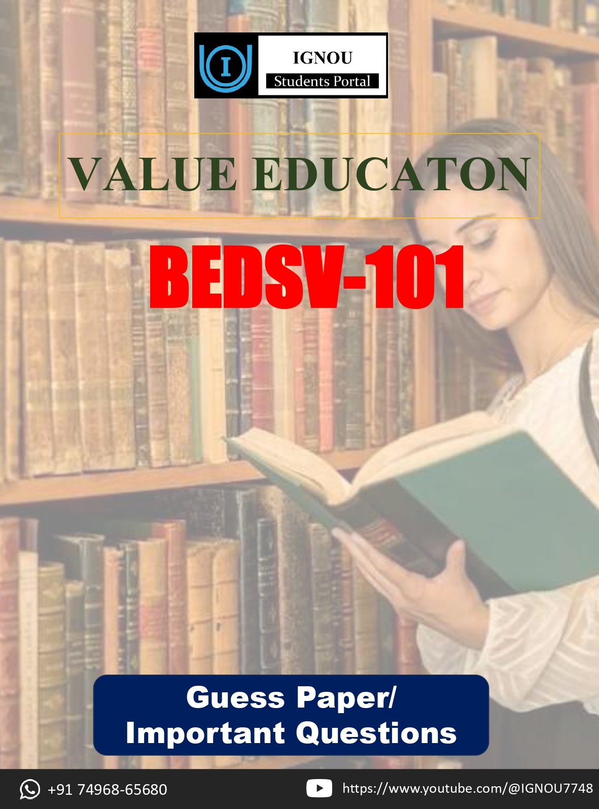 IGNOU BEDSV 101 Guess Paper (English Medium) – Important Questions with Complete Answers | Download PDF