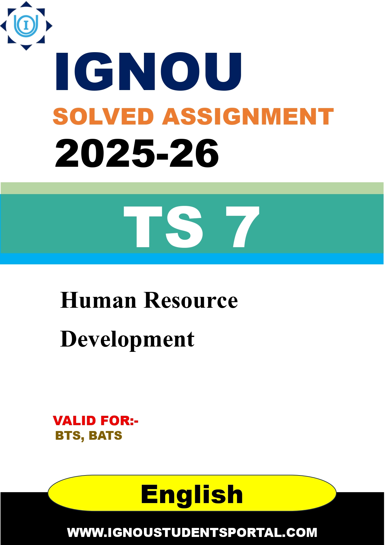 IGNOU TS 7 Solved Assignment 2025-2026 (English Medium) – Download PDF