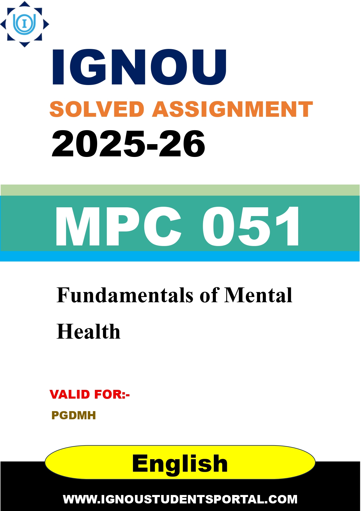IGNOU MPC 051 Solved Assignment 2025-2026 (English Medium) – Download PDF