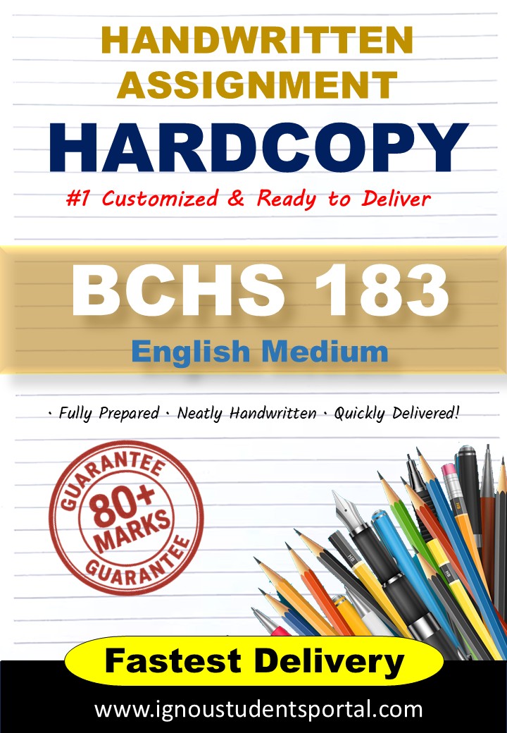IGNOU Handwritten Assignment Hardcopy – BCHS 183 (Laboratory Management Skills) 2025, English Medium