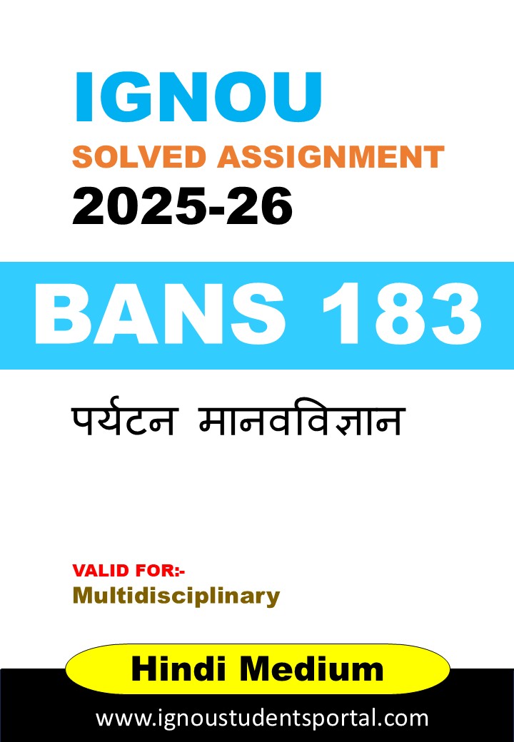 IGNOU BANS 183 Solved Assignment 2025-26 (Hindi Medium) – Download PDF